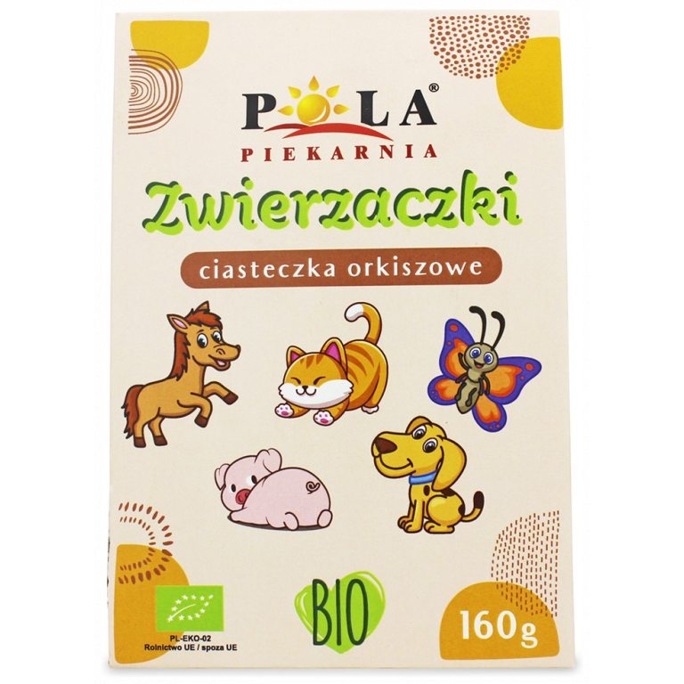 CIASTKA KRUCHE ORKISZOWE ZWIERZACZKI BIO 160 g - POLA