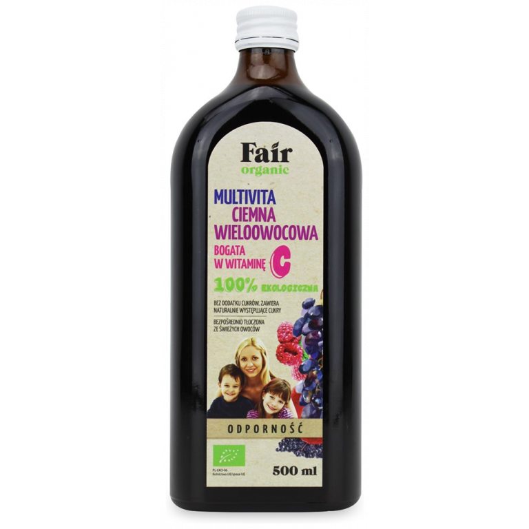 MULTIVITA WIELOOWOCOWA BEZ DODATKU CUKRU BIO 500 ml - FAIR ORGANIC