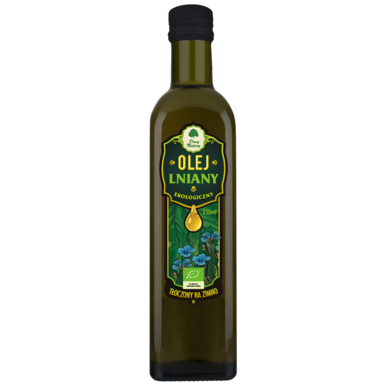 OLEJ LNIANY TŁOCZONY NA ZIMNO BIO 250 ml - DARY NATURY