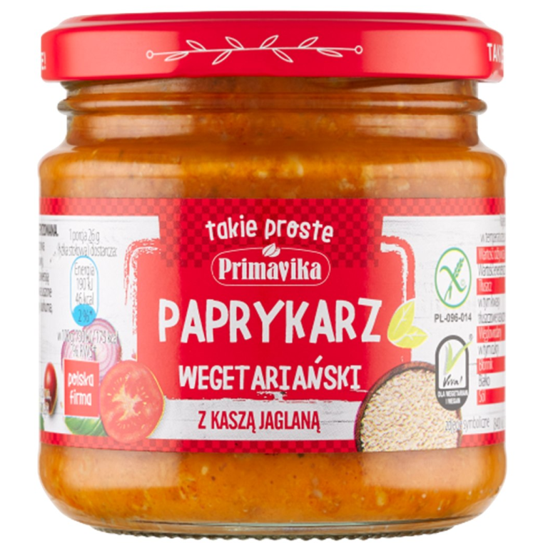 PAPRYKARZ WEGAŃSKI Z KASZĄ JAGLANĄ BEZGLUTENOWY 160 g - PRIMAVIKA