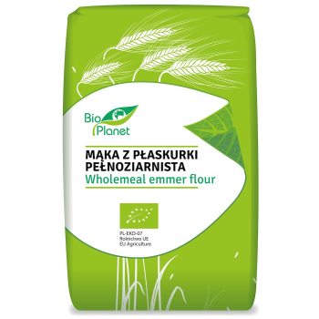 MĄKA Z PŁASKURKI PEŁNOZIARNISTA BIO 500 g - BIO PLANET