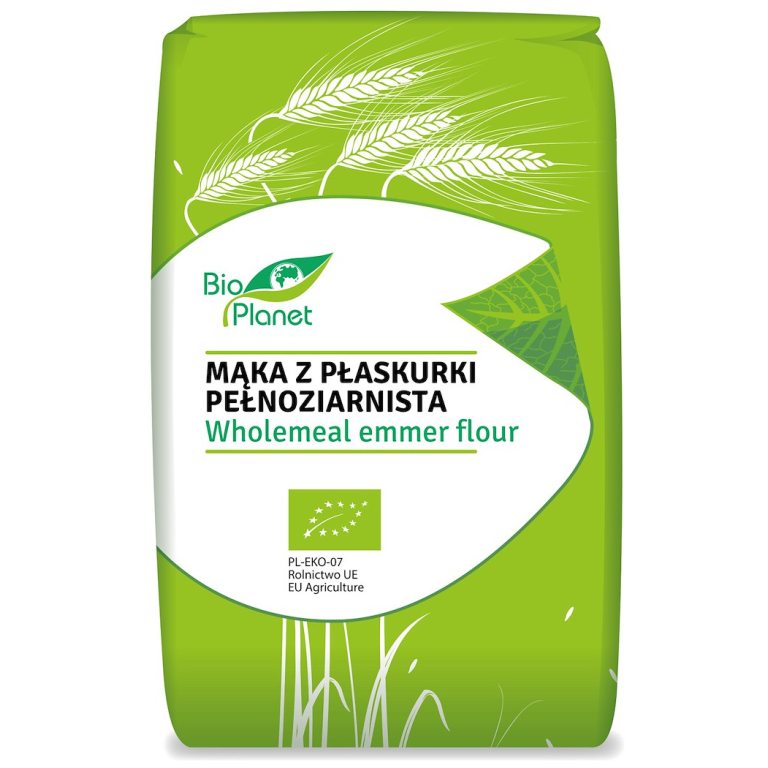 MĄKA Z PŁASKURKI PEŁNOZIARNISTA BIO 500 g - BIO PLANET