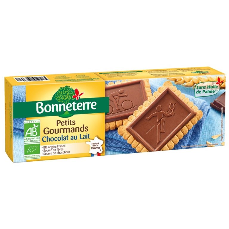 HERBATNIKI Z CZEKOLADĄ MLECZNĄ BIO 126 g - BONNETERRE