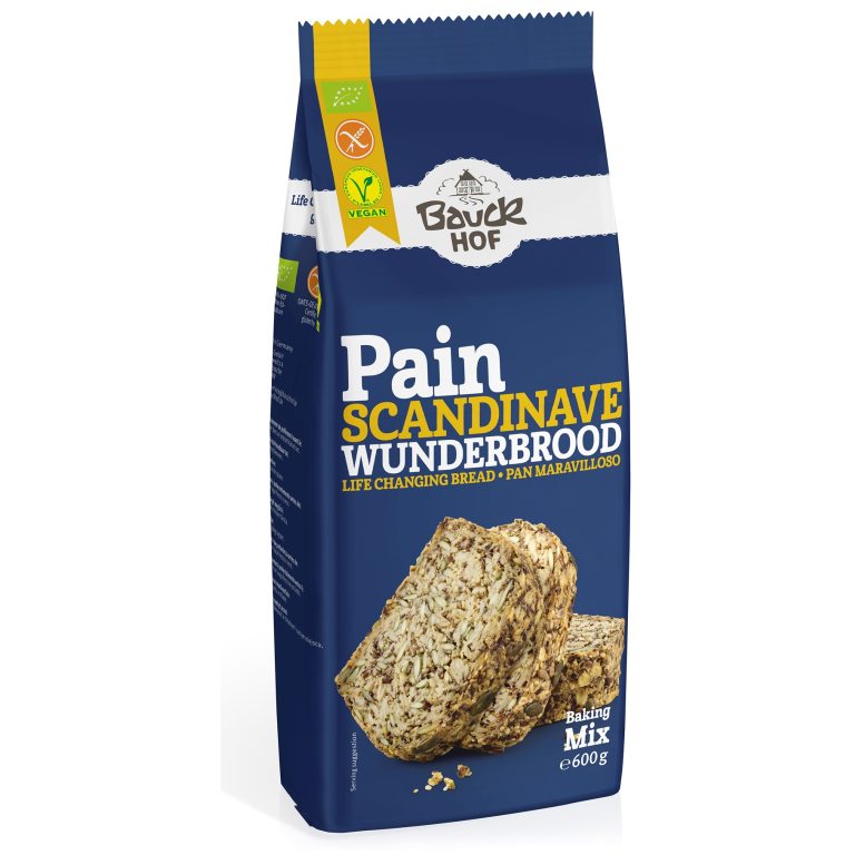 MIESZANKA DO WYPIEKU CHLEBA WIELOZIARNISTEGO BEZGLUTENOWA (SKANDYNAWSKA) BIO 600 g - BAUCK HOF