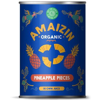 ANANAS KAWAŁKI W SOKU WŁASNYM BIO 400 g (250 g) - AMAIZIN