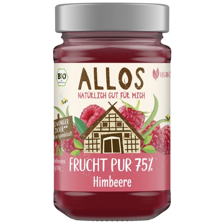 MUS MALINOWY (75 % OWOCÓW) BIO 250 g - ALLOS