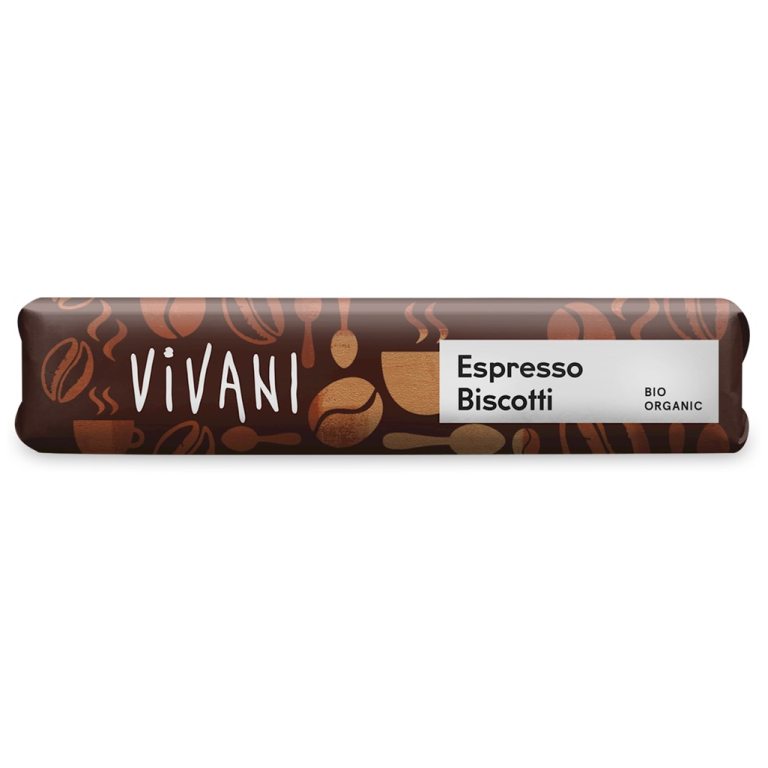 BATON MLECZNA CZEKOLADA Z NADZIENIEM ESPRESSO I HERBATNIKAMI BIO 40 g - VIVANI