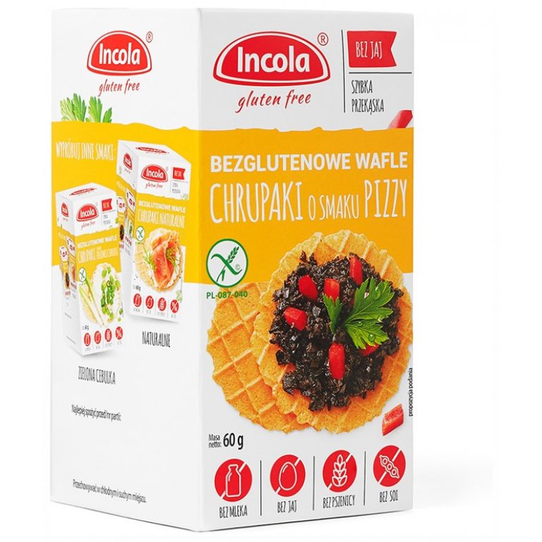 WAFLE KUKURYDZIANE O SMAKU PIZZY BEZGLUTENOWE 60 g - INCOLA