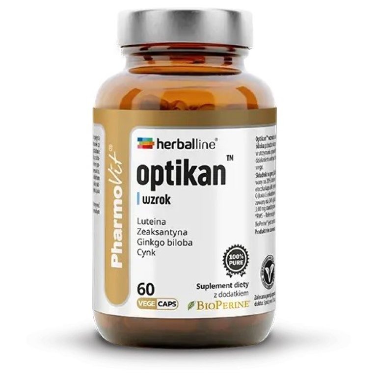 KAPSUŁKI NA WZROK (OPTIKAN) BEZGLUTENOWE 60 szt. - PHARMOVIT (HERBALLINE)