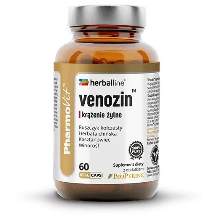 KAPSUŁKI NA KRĄŻENIE ŻYLNE (VENOZIN) BEZGLUTENOWE 60 szt. - PHARMOVIT (HERBALLINE)