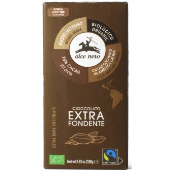 CZEKOLADA GORZKA 75 % FAIR TRADE BEZGLUTENOWA BIO 100 g - ALCE NERO