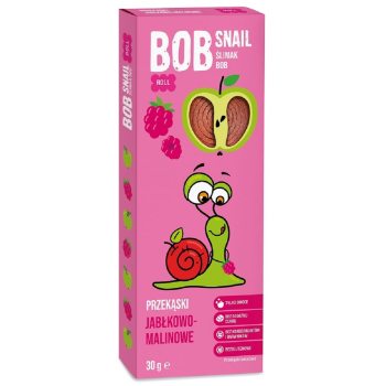 PRZEKĄSKA ROLL JABŁKO - MALINA BEZ DODATKU CUKRÓW BEZGLUTENOWA 30 g - BOB SNAIL