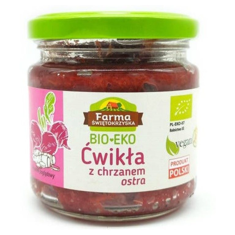 ĆWIKŁA Z CHRZANEM OSTRA BEZGLUTENOWA BIO 160 g - FARMA ŚWIĘTOKRZYSKA