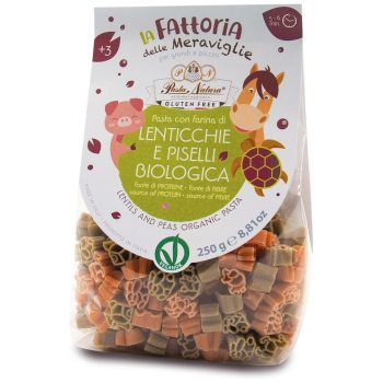 MAKARON (Z SOCZEWICY I GROSZKU) DLA DZIECI ZWIERZĘTA FARMA BEZGLUTENOWY BIO 250 g - PASTA NATURA
