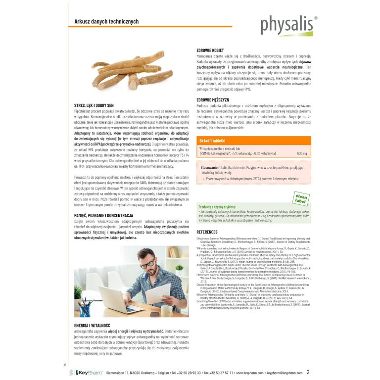 ASHWAGANDHA EKSTRAKT BIO (600 mg)  FORTE 30 TABLETEK - obrazek 3