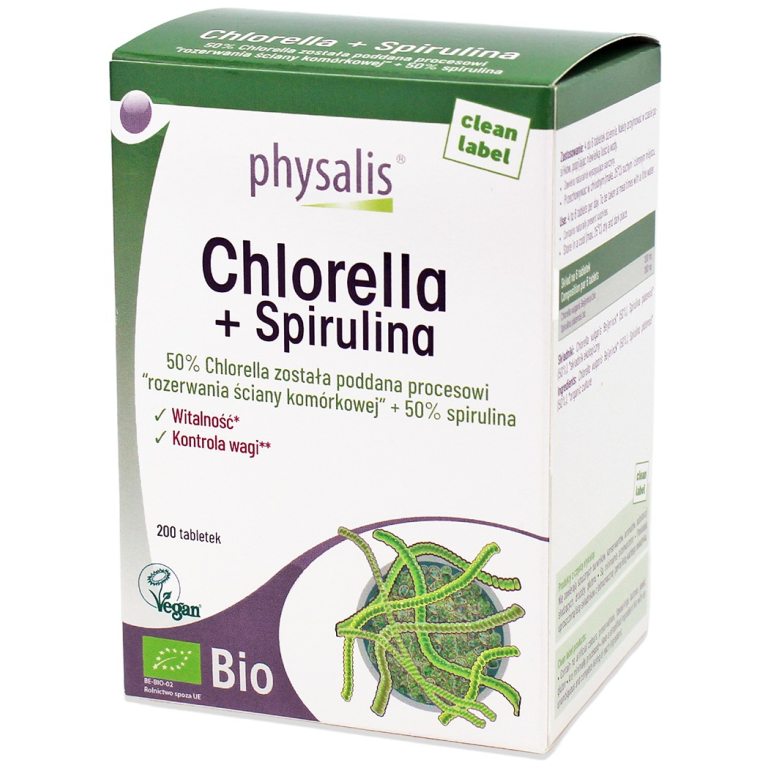 CHLORELLA + SPIRULINA BIO 200 TABLETEK - PHYSALIS