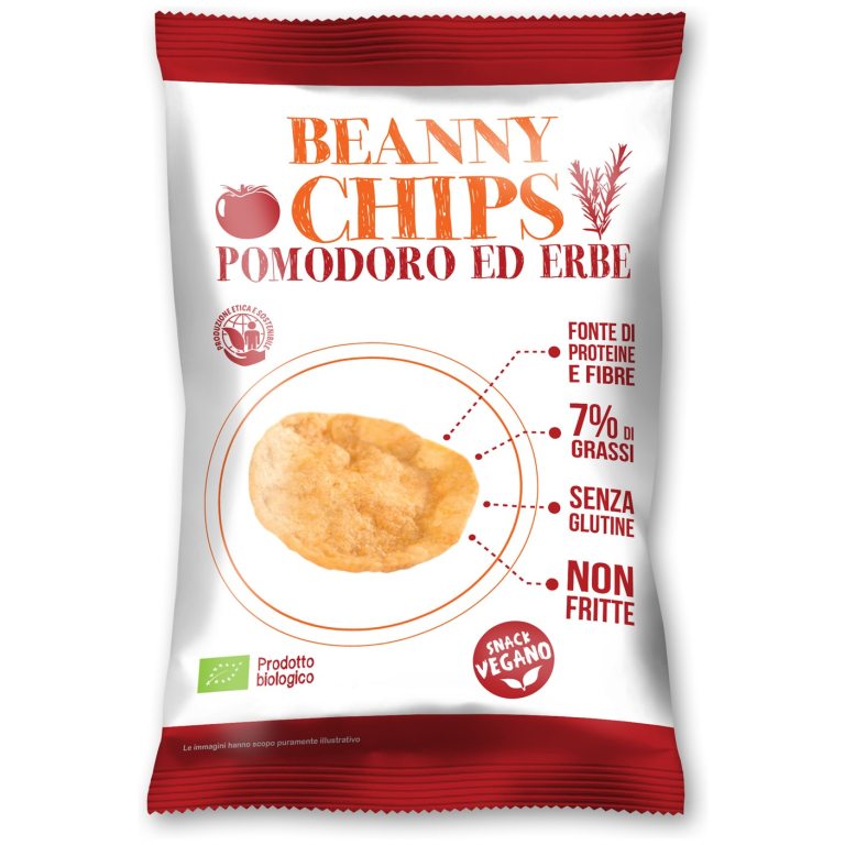 PRAŻYNKI PROTEINOWE POMIDOROWO - ZIOŁOWE BEZGLUTENOWE BIO 40 g - BEANNY CHIPS