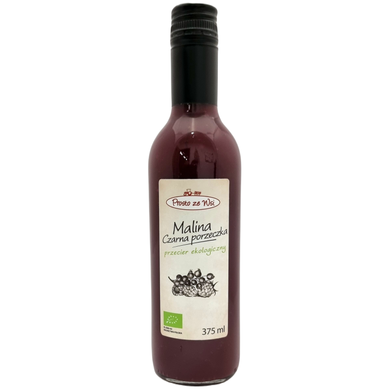 SOK PRZECIEROWY NFC MALINA - CZARNA PORZECZKA BIO 375 ml - PROSTO ZE WSI