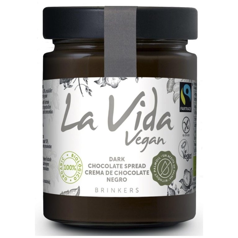 KREM Z CIEMNEJ CZEKOLADY BEZGLUTENOWY FAIR TRADE BIO 270 g - LA VIDA