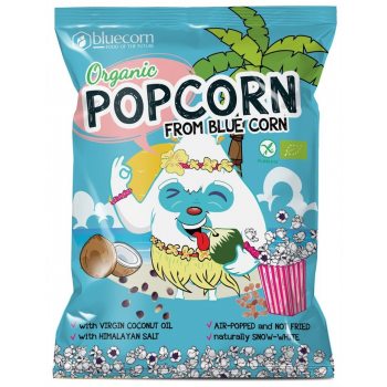 POPCORN Z NIEBIESKIEJ KUKURYDZY Z OLEJEM KOKOSOWYM I SOLĄ HIMALAJSKĄ BEZGLUTENOWY BIO 20 g - BLUECORN