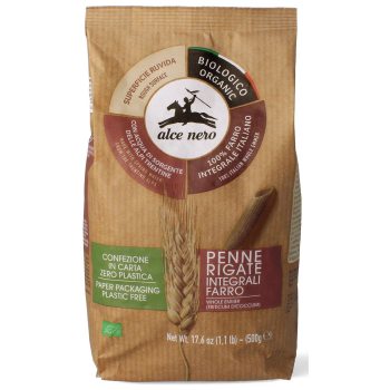 MAKARON (Z PŁASKURKI RAZOWY) PENNE BIO 500 g - ALCE NERO