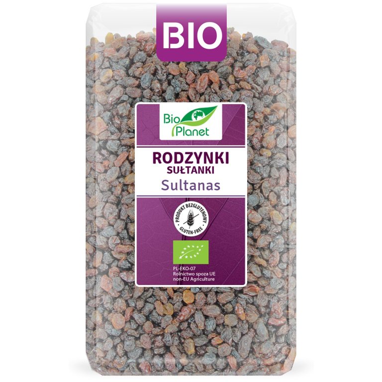 RODZYNKI SUŁTANKI BEZGLUTENOWE BIO 1 kg - BIO PLANET