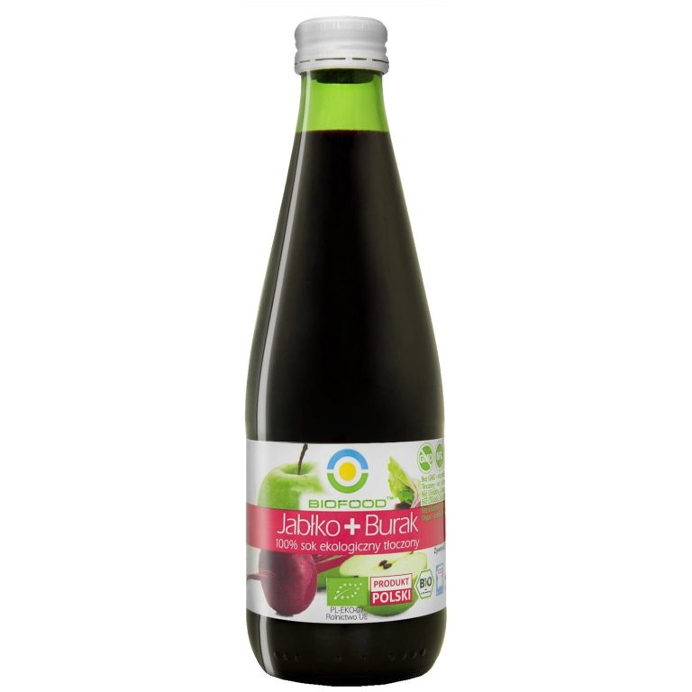 SOK JABŁKOWO - BURACZKOWY NFC BEZGLUTENOWY BIO 300 ml - BIOFOOD