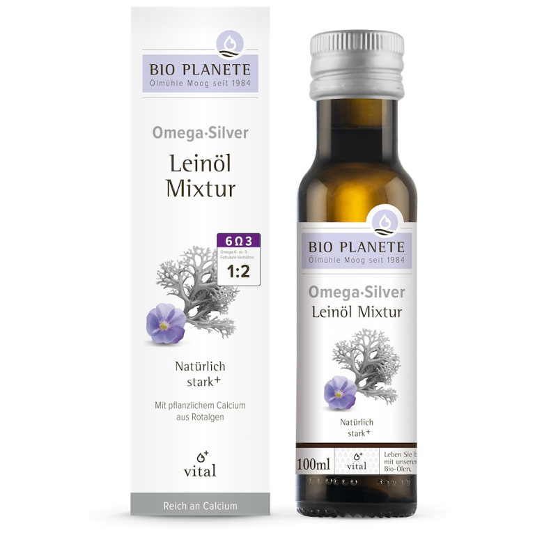 OMEGA SILVER - MIESZANKA Z OLEJEM LNIANYM (ALGI MORSKIE) BIO 100 ml - BIO PLANETE