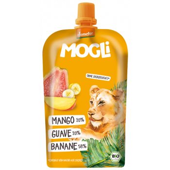 MUS BANAN - GUAWA - MANGO BEZ DODATKU CUKRÓW DEMETER BIO 120 g - MOGLI