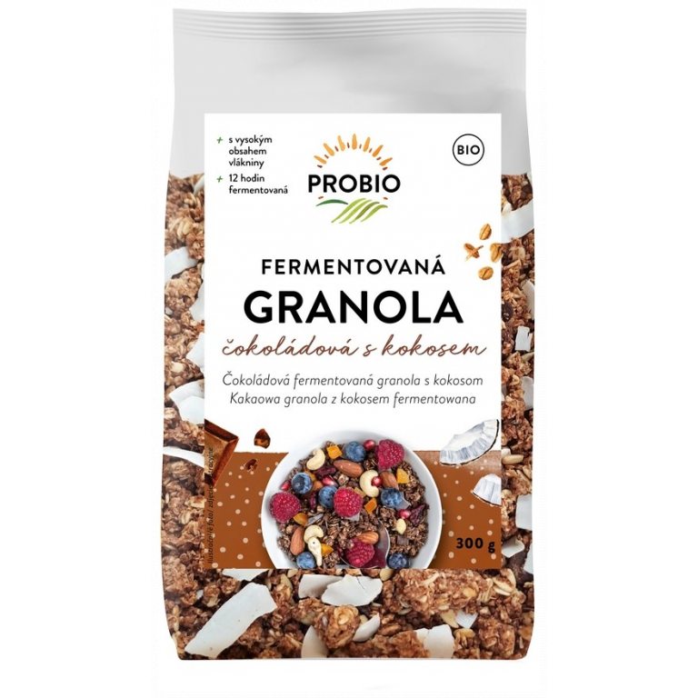 GRANOLA CZEKOLADOWA Z KOKOSEM FERMENTOWANA BIO 300 g - PROBIO