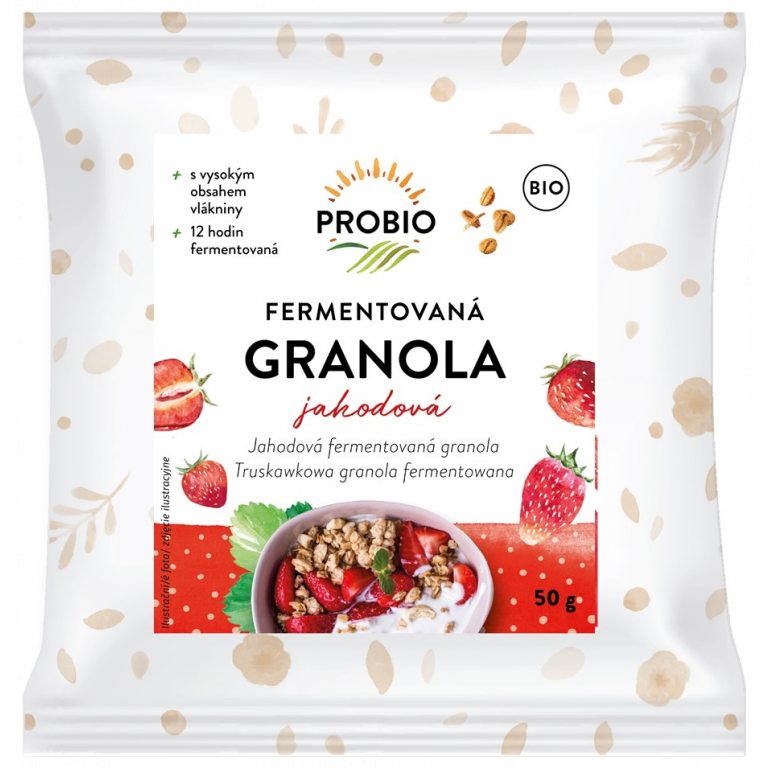 GRANOLA TRUSKAWKOWA FERMENTOWANA BIO 50 g - PROBIO