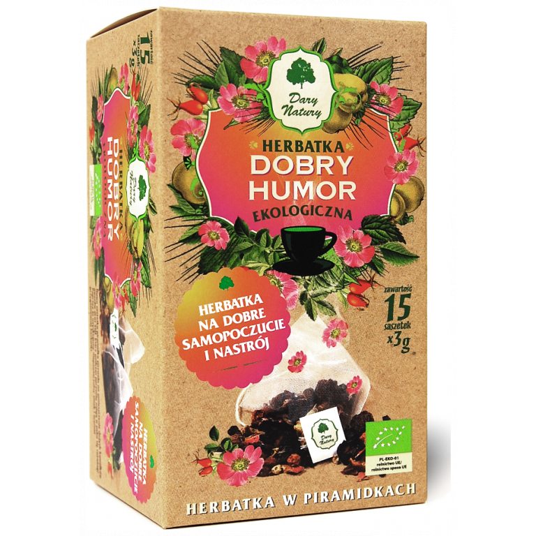 HERBATKA DOBRY HUMOR PIRAMIDKI BIO (15 x 3 g) 45 g - DARY NATURY