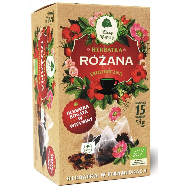 HERBATKA RÓŻANA PIRAMIDKI BIO (15 x 3 g) 45 g - DARY NATURY