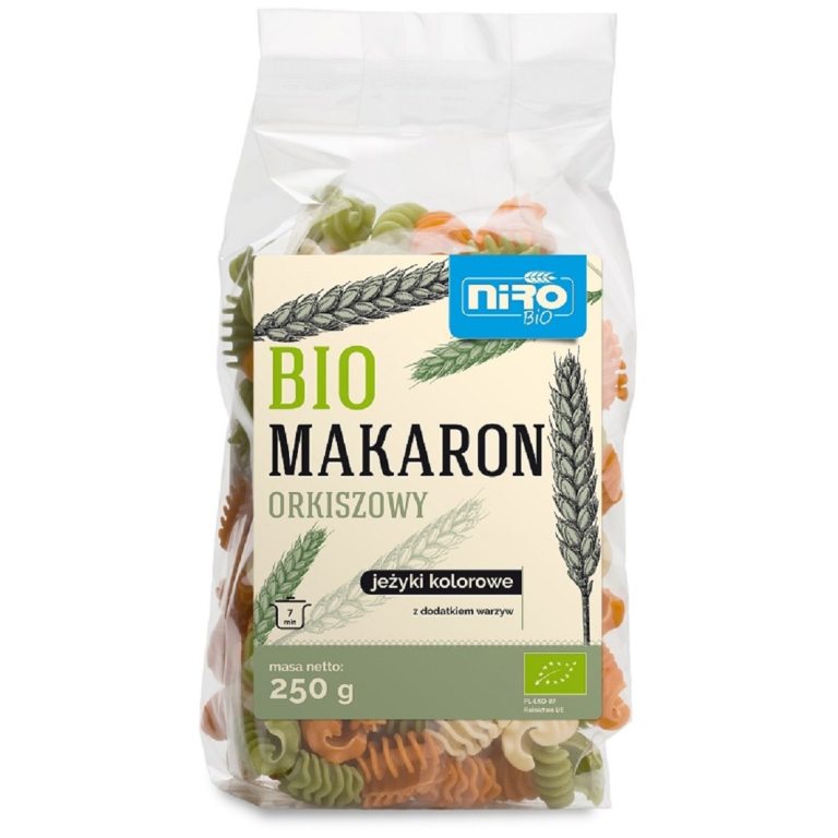 MAKARON (ORKISZOWY KOLOROWY) JEŻYKI BIO 250 g - NIRO