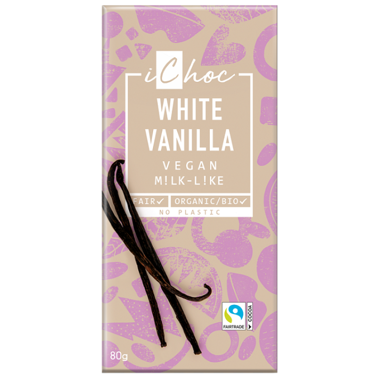 TABLICZKA KAKAOWA Z WANILIĄ FAIR TRADE BIO 80 g - ICHOC (VIVANI)