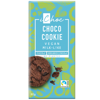TABLICZKA KAKAOWA Z KAWAŁKAMI CIASTEK KAKAOWYCH FAIR TRADE BIO 80 g - ICHOC (VIVANI)