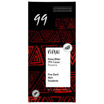 CZEKOLADA GORZKA 99 %  BIO 80 g - VIVANI