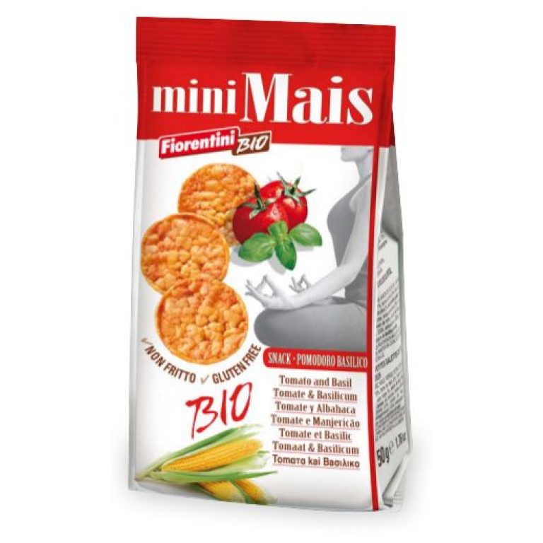 KRĄŻKI KUKURYDZIANE Z POMIDORAMI I BAZYLIĄ BEZGLUTENOWE BIO 50 g - FIORENTINI
