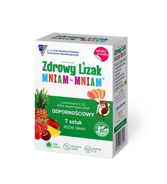 LIZAK MIX SMAKÓW Z WITAMINAMI NA ODPORNOŚĆ BEZGLUTENOWY (7 x 6 g) 42 g - MNIAM MNIAM STARPHARMA