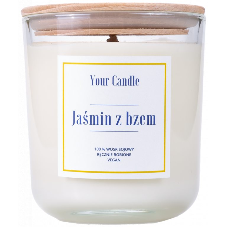 ŚWIECA SOJOWA ZAPACHOWA JAŚMIN Z BZEM 210 ml - YOUR CANDLE