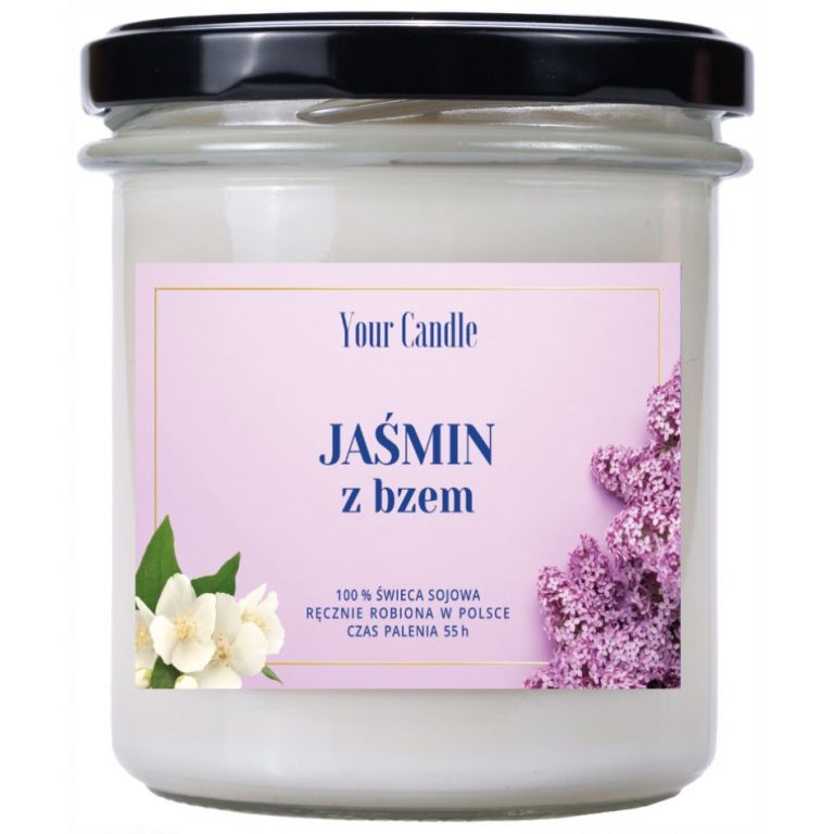 ŚWIECA SOJOWA ZAPACHOWA JAŚMIN Z BZEM 300 ml - YOUR CANDLE