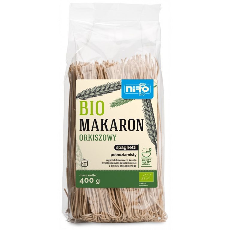 MAKARON (ORKISZOWY RAZOWY) SPAGHETTI BIO 400 g - NIRO