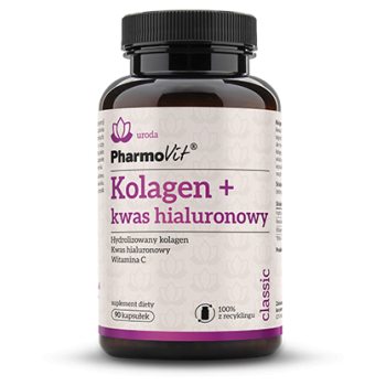 KOLAGEN + KWAS HIALURONOWY BEZGLUTENOWY 90 KAPSUŁEK - PHARMOVIT (CLASSIC)