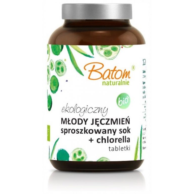 SOK Z MŁODEGO JĘCZMIENIA SPROSZKOWANY + CHLORELLA BIO 240 TABLETEK - BATOM