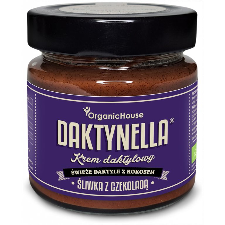 KREM KOKOSOWO - DAKTYLOWY ŚLIWKA Z CZEKOLADĄ BEZGLUTENOWY BIO 190 g - ORGANICHOUSE (DAKTYNELLA)