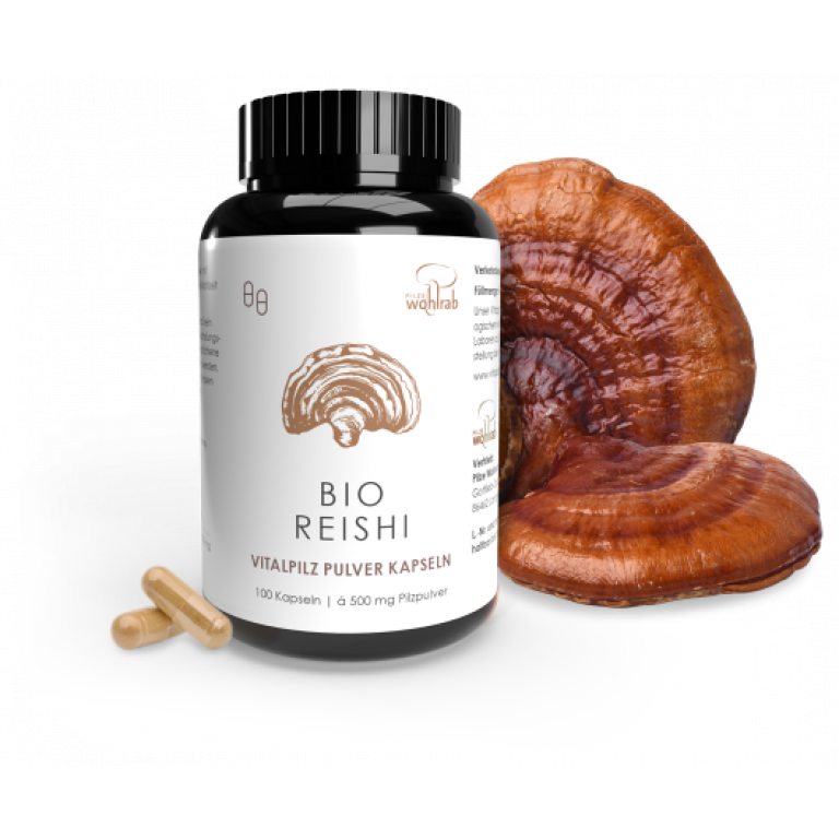 GRZYBY REISHI (LAKOWNICA LŚNIĄCA) BIO (500 mg) 100 KAPSUŁEK - PILZE WOHLRAB