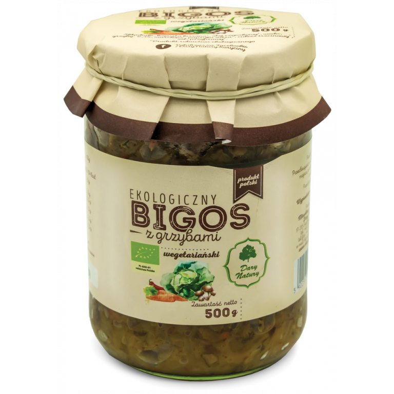 BIGOS WEGAŃSKI Z GRZYBAMI BIO 500 g - DARY NATURY