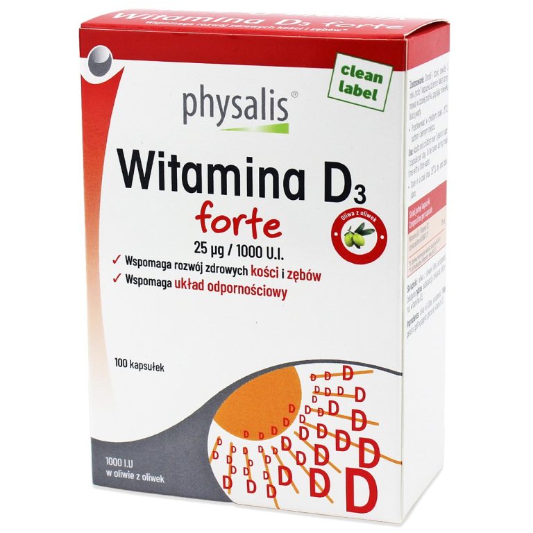 WITAMINA D3 25 µg (1000 j.m) FORTE 100 KAPSUŁEK - PHYSALIS