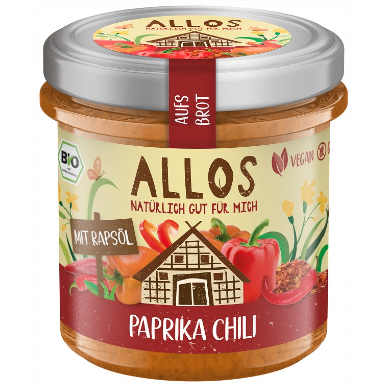 PASTA KREMOWA Z PAPRYKĄ I CHILI BEZGLUTENOWA BIO 140 g - ALLOS