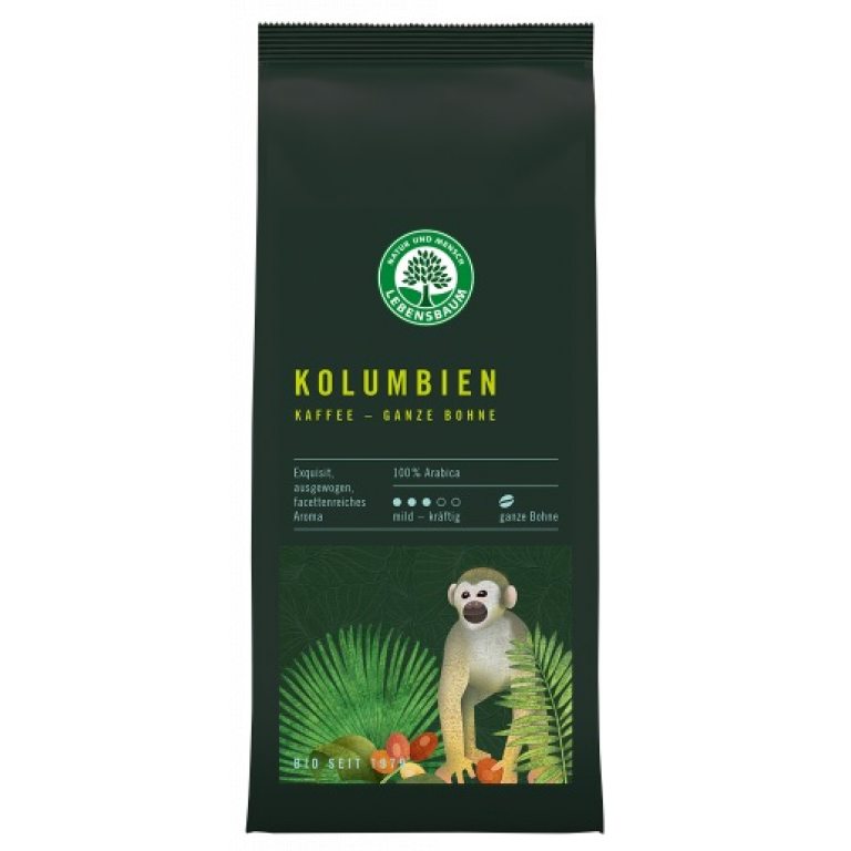 KAWA ZIARNISTA ARABICA 100 % KOLUMBIA BIO 250 g - LEBENSBAUM